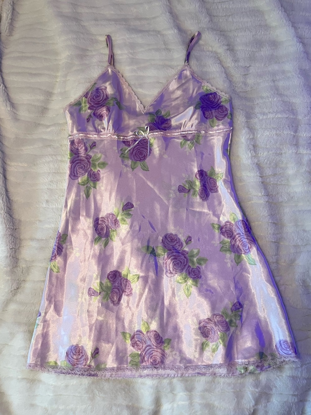 Lilac Satin Slip Dress - Small
